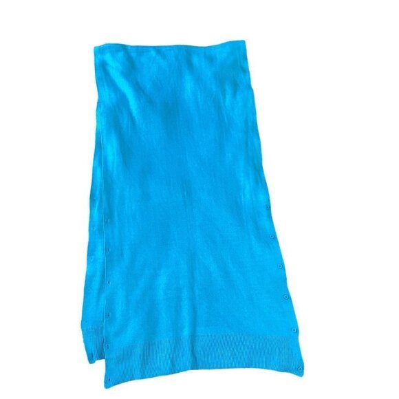 Papillon 3 in 1 bamboo knit scarf wrap cardigan button-up turquoise 254i - Picture 7 of 11